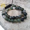 Moss Agate Bracelet with 4mm Adjustable Chain - Image 2