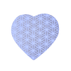 Selenite Heart Flower of Life Plaque 8 cm