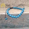 Pulsera de Howlita azul con cordón ajustable 6mm - Imagen 2