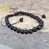 Black Obsidian Bracelet with Adjustable Chain 6mm - Image 2