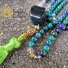 Japa Bag Buddha Chrysocolla and White Quartz 6mm - Image 4