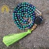Japa Bag Buddha Chrysocolla and White Quartz 6mm - Image 3
