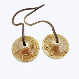 Ting-Sha Tibetan Om Mani Padme Hum 6cm Cimbali (ottone)