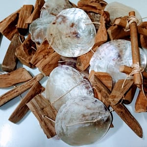 Espanta Espírito Rústico com Madeira e Conchas