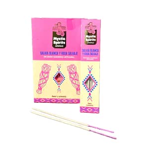 Incenso Mystic Spirits Salvia Branca e Rosa Selvagem Caixa
