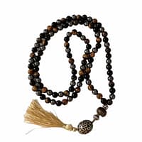 Japa Mala de Ónix, Olho de Tigre e Hematita