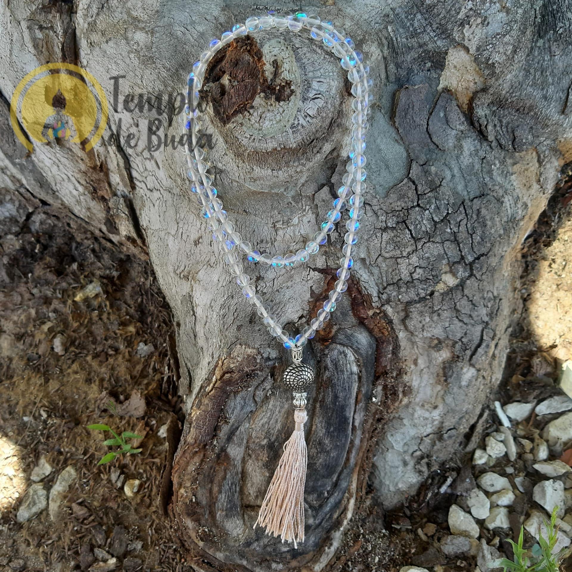 Japa Mala de Aqua Aura Angel 6mm