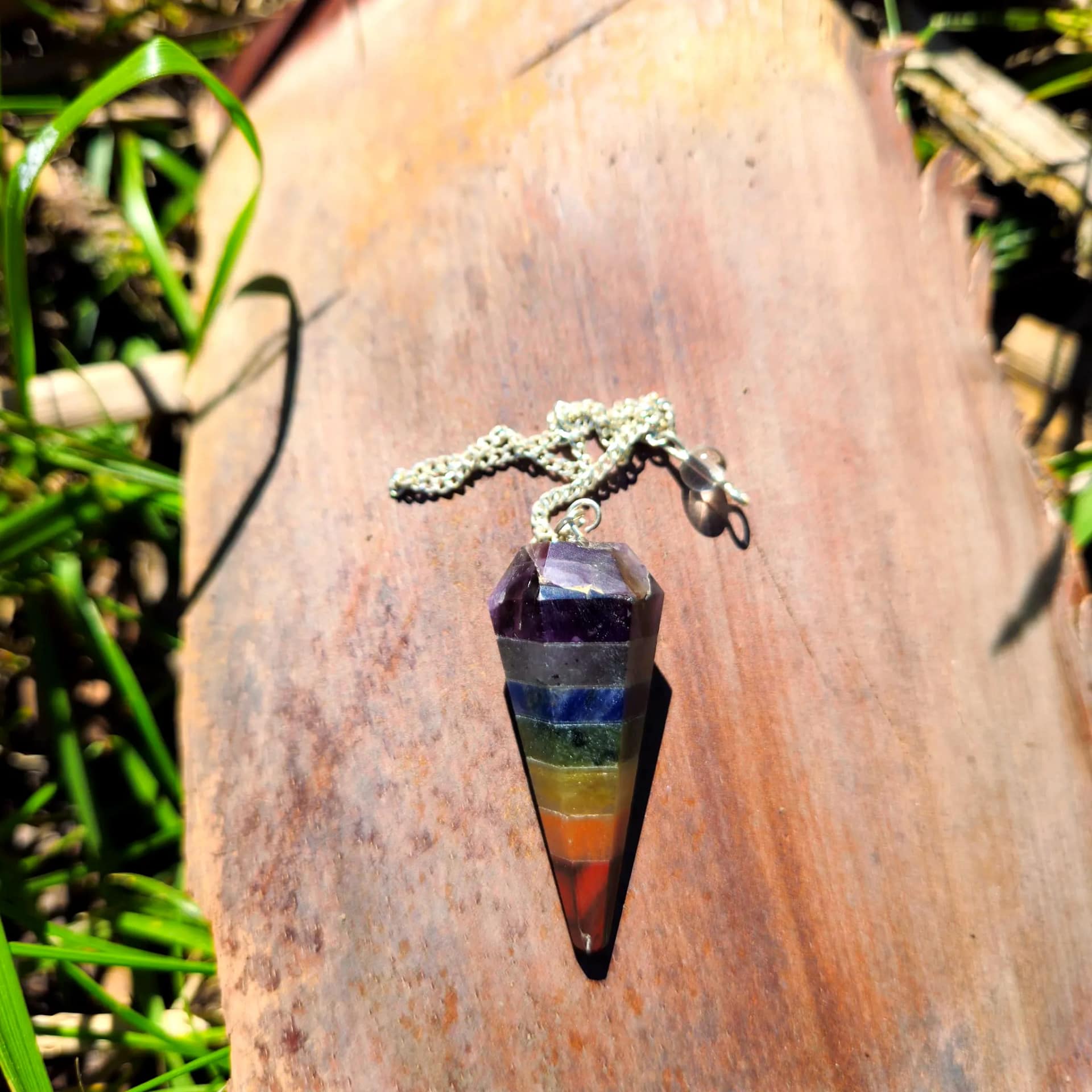 Pêndulo 7 Chakras Hexagono Pirâmide