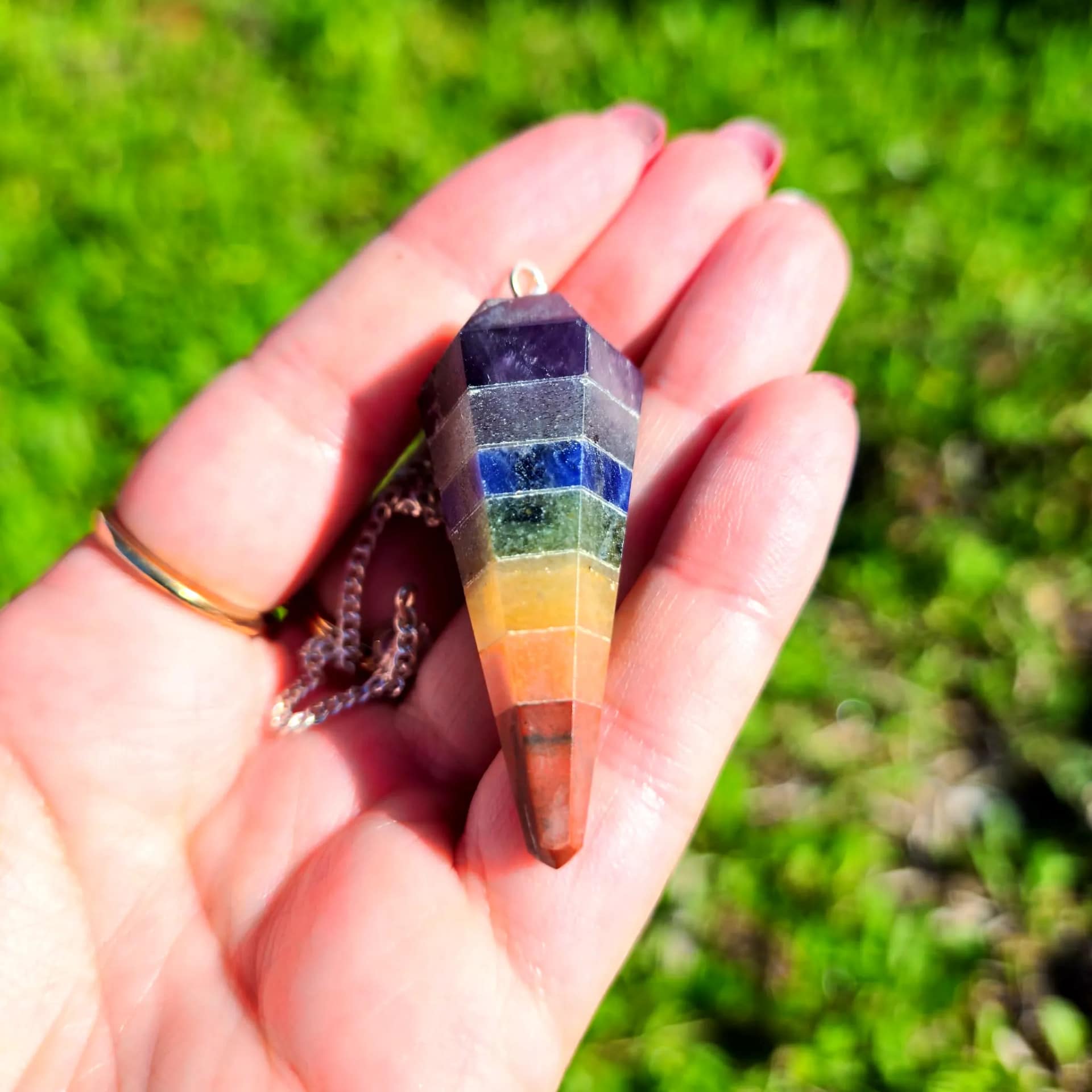 Pêndulo 7 Chakras Hexagono Pirâmide