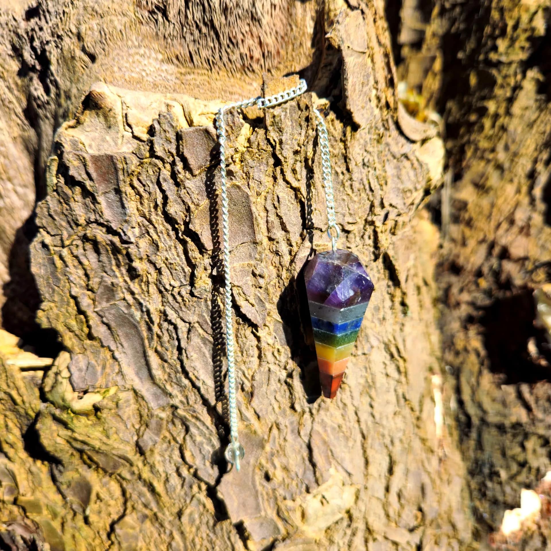 Pêndulo 7 Chakras Hexagono Pirâmide