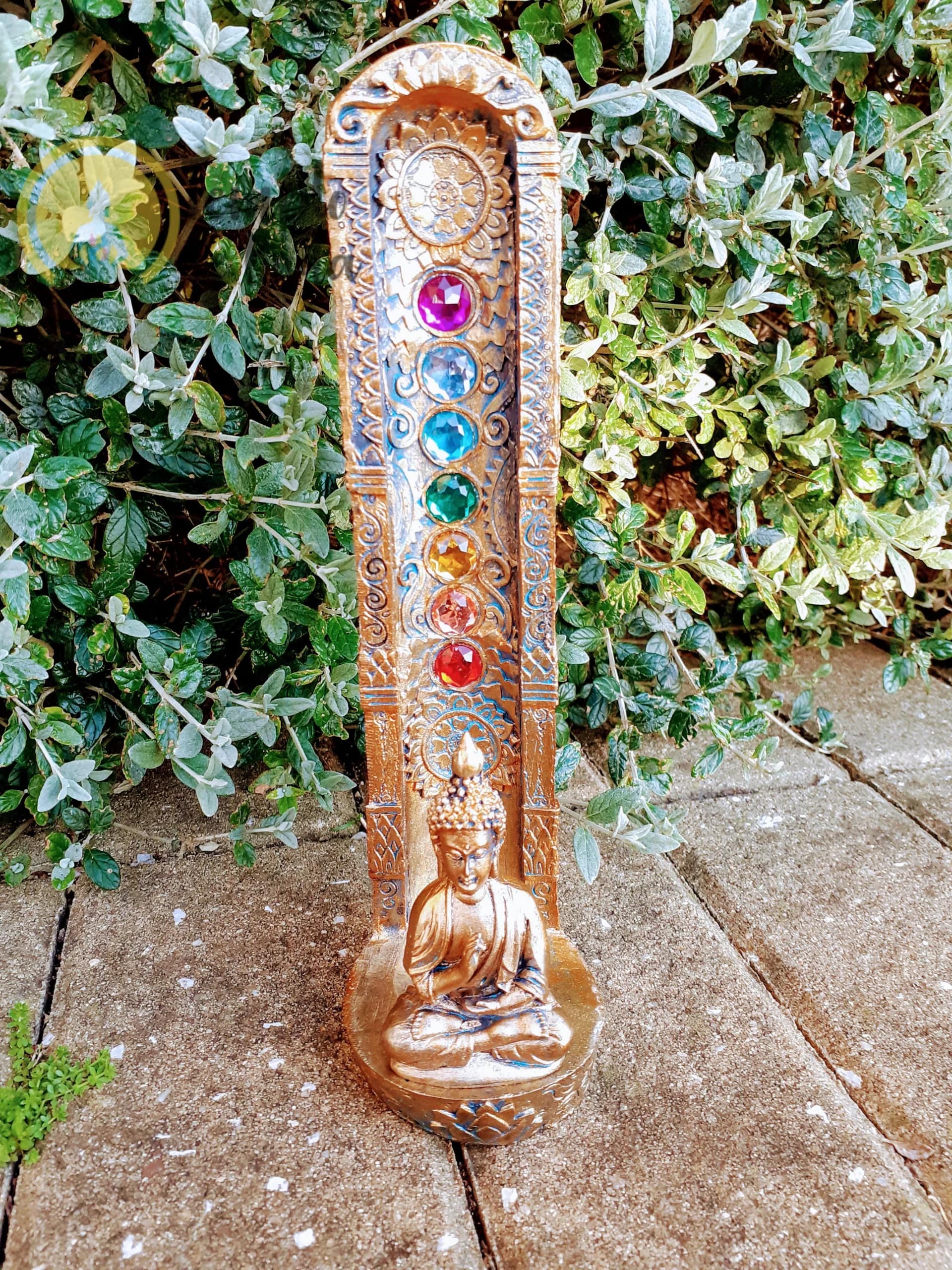 Porta Incensos Chakras e Buda Bronze
