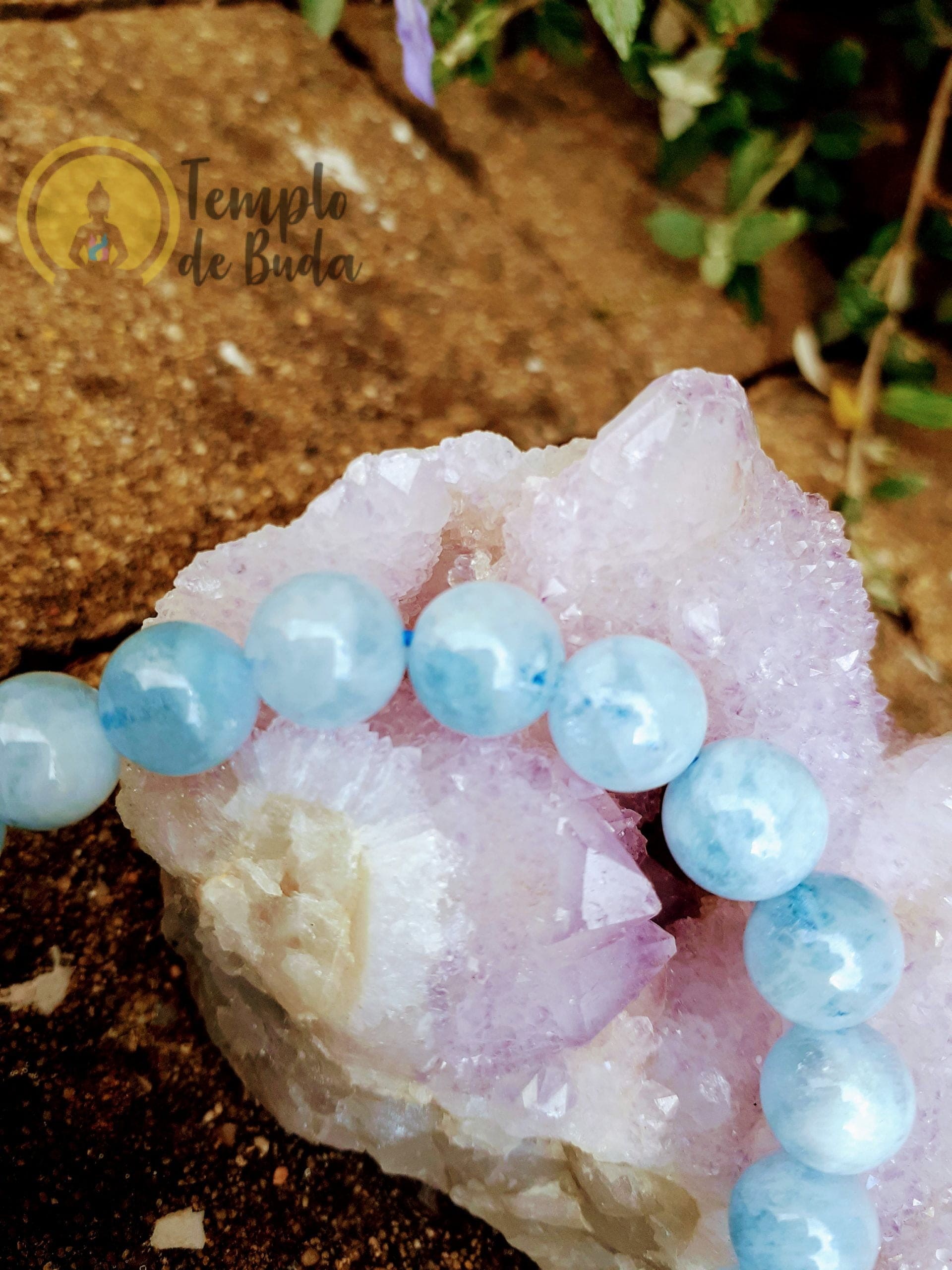 Pulseira Água Marinha Azul 8mm