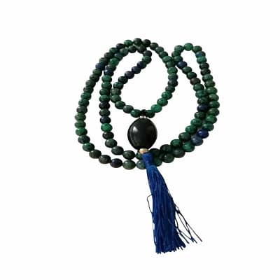 Japa Mala de Crisocola e Meru Ágata India 8mm