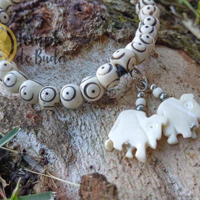 Pulseira Antiga Tibetana de Cura Branco