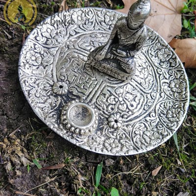 Incensário Buda Prateado