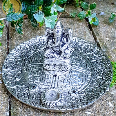 Incensário Ganesh Prateado