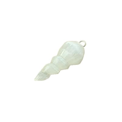 Pendente Selenite Branca Espiral