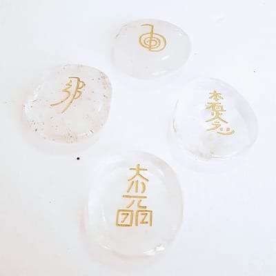 Kit Reiki Quartzo Branco Oval/Plano