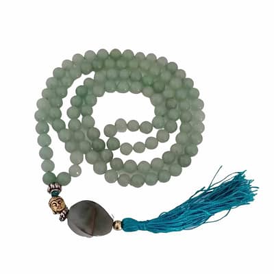 Japa Mala Aventurina Verde e Agata India 8mm