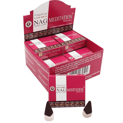 Incenso Cone Indiano Golden Nag Meditation Caixa