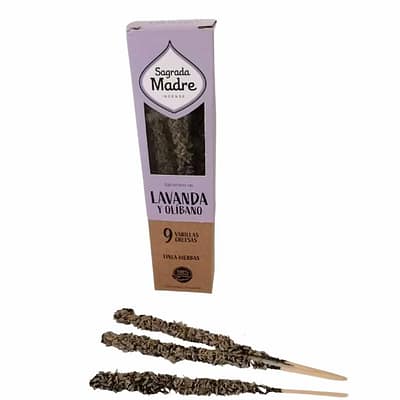 Incenso Artesanal Sagrada Madre Lavanda e Olibano 9 varetas