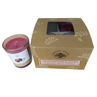 Caixa Vela Copo Perfumado Green Sândalo e Cravo