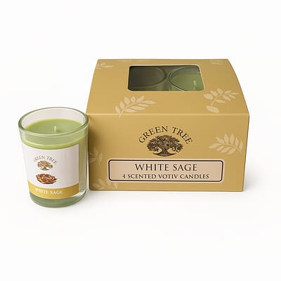 Vela Copo Perfumado Green Tree Sálvia Branca Caixa