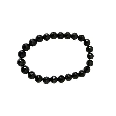 Pulseira de Turmalina Negra Facetada 9mm