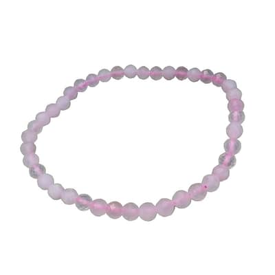Pulseira de Quartzo Rosa Facetada