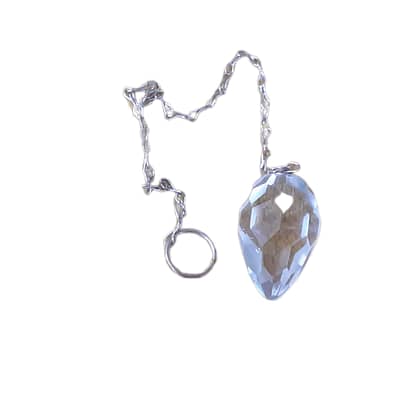 Pêndulo Quartzo Branco Gota Facetado