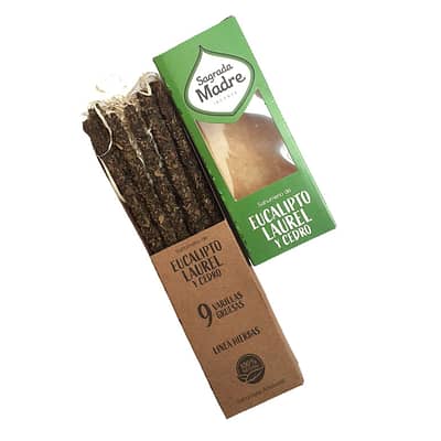 Incenso Natural Sagrada Madre Eucalipto, Louro e Cedro