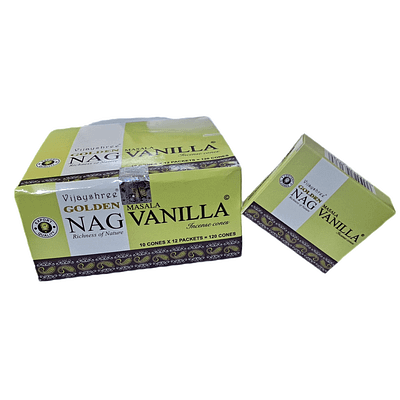 Incenso Indiano Cone Golden Nag Vanilla Caixa