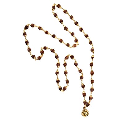 Colar de Rudraksha Dourado
