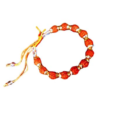 Pulseira Rudraksha Dourada Regulavel