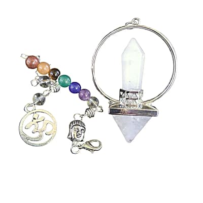 Pendulo Quartzo Branco Piramide Ponta