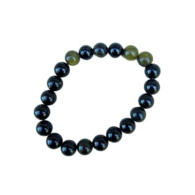 Pulseira Obsidiana Negra Dourada